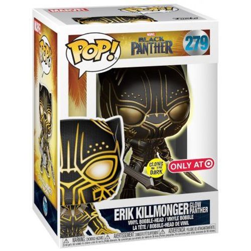 Funko Pop! Erik Killmonger Glow In The Dark Vinyl Figure + Pop Protector