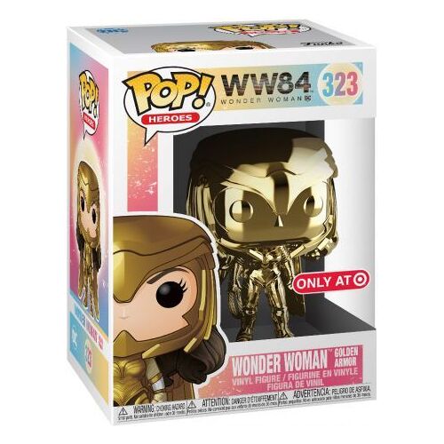 Figurine Funko Pop - Wonder Woman 1984 - Ww84 N°323 - Wonder Woman Armure En Or - Chromé Or (47372)