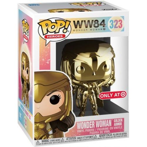 Figurine Funko Pop - Wonder Woman 1984 - Ww84 N°323 - Wonder Woman Armure En Or - Chromé Or (47372)