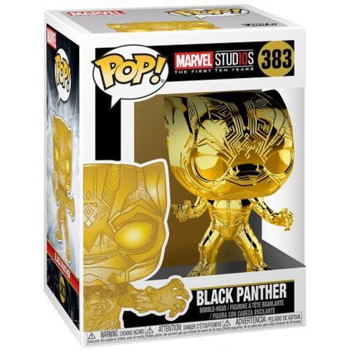 Funko Figurine Pop Black Panther Chromée Marvel Studios 10 Ans