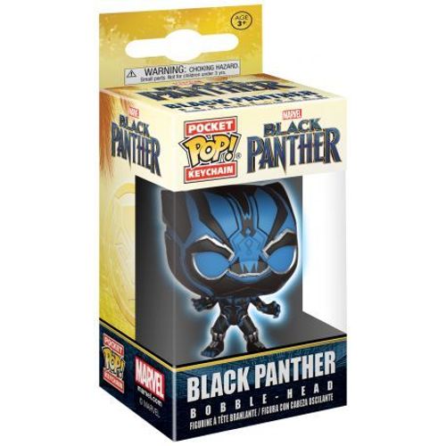 Porte Clé Marvel Black Panther - Black Panther Glow In The Dark Pocket Pop 4cm