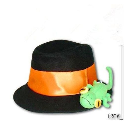 Chapeau Casquette Fedora Bonnet Déguisement Costume Cosplay Noir Orange Reborn Manga Anime Japonais Japon Lézard Peluche Leon Convention Soirée Sortie Black Sugar