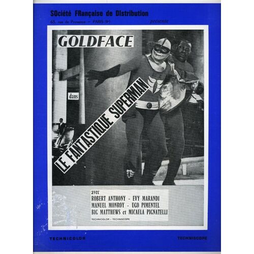Goldface, Le Fantastique Superman, Synopsis, De Bitto Albertini, Avec Espartaco Santoni, Evi Marandi