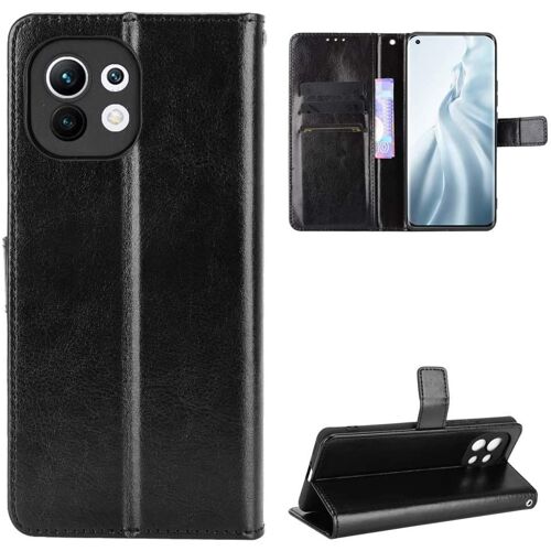 Etui Coque Xiaomi Mi 11,Efeuille Etui En Cuir Pu Premium Housse Xiaomi Mi 11(Noir)