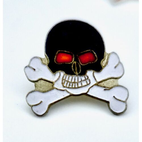 Pins Fête Halloween , "Tête De Mort" Rouge Et Noire
