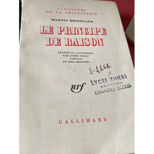 Le Principe De Raison 