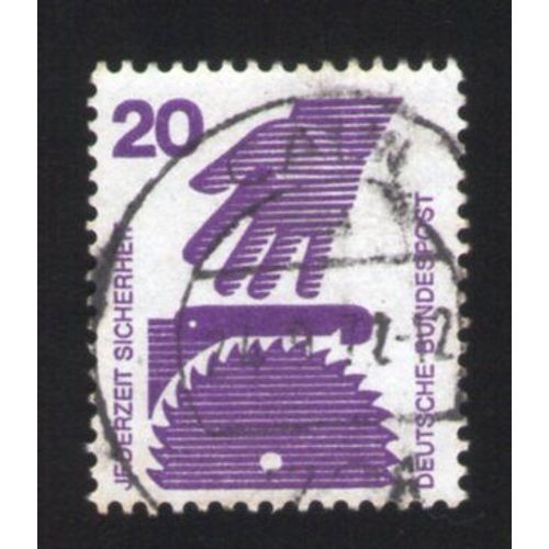 Allemagne Oblitération Ronde Used Stamp Jederzeit Sicherheit Sécurité Au Travail Scie Électrique