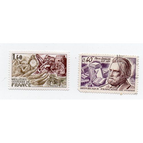 France- 1 Timbre Neuf Meilleurs Ouvriers De France Et 1 Timbre Oblitéré Pierre Larousse