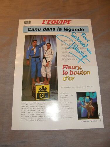 Affiche L'equipe Judo Fabien Canu Et Cathy Fleury - 1989