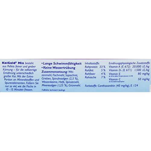 S Ll Koigold Mix Aliments Pour Koi Avec Oligo-Éléments Et Vitamines Pour L Alimentation Part Enti Re De Koi Dans L Étang De Ko Étang De Jardin Étang Poissons 3 L