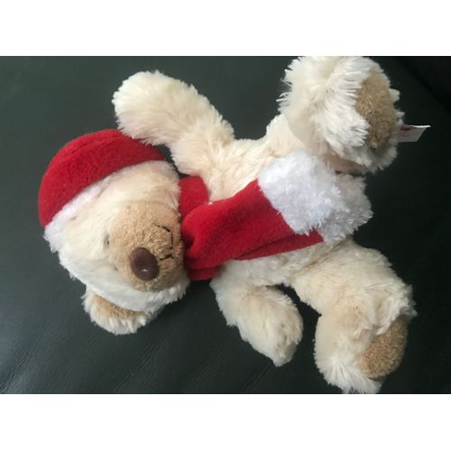 Peluche Nounours Beige Noël - Cobico - 18 Cm