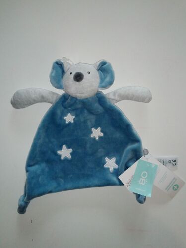 Doudou Koala Souris Bleu Étoiles Phosphorescent Obaïbi