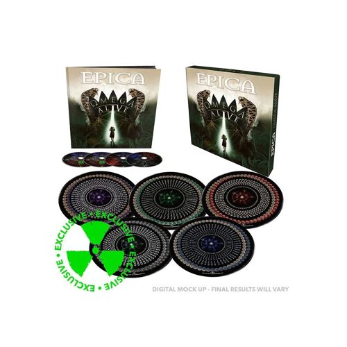 Lp Epica " Omega Alive " 5 Lp Picture + Dvd + Bluray + Cd . Coffret 2021