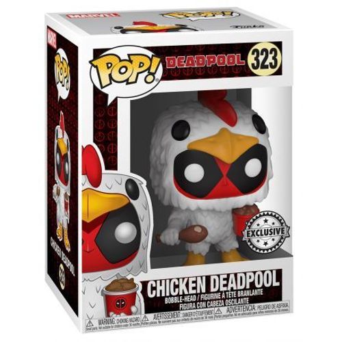 Funko Pop Marvel Chicken Deadpool #323 Vinyl Figure + Pop Protector