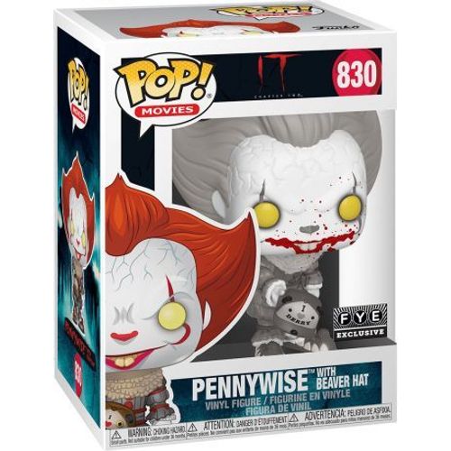 Figurine Funko Pop - Ça : Chapitre Deux N°830 - Grippe-Sou Avec Chapeau De Castor - Noir Et Blanc (40055)