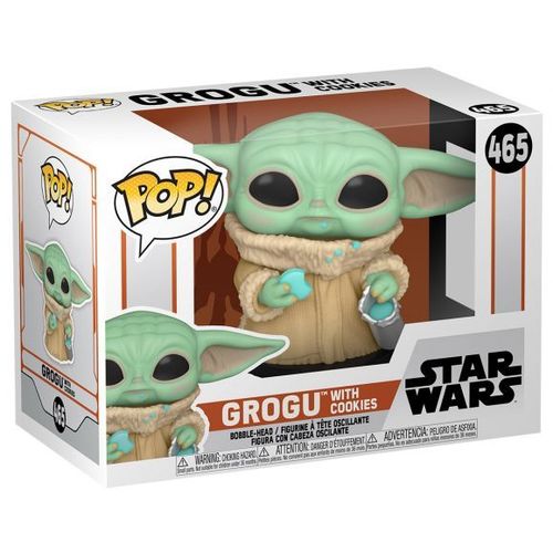 Figurine Funko Pop - Star Wars : Le Mandalorien N°465 - Grogu Avec Cookies (54531)