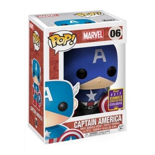Figurine Pop - Marvel - Captain America Bleu Et Noir - Funko Pop