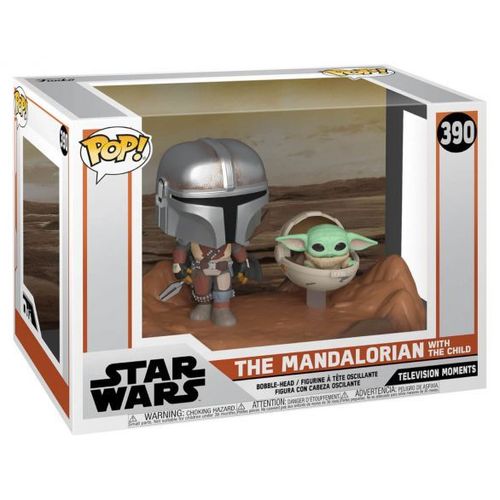 Figurine Star Wars - The Mandalorian - The Mandalorian With The Child Tv Moments - Pop 15 Cm