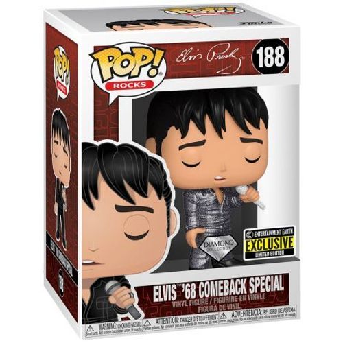 Figurine Funko Pop - Elvis Presley N°188 - Elvis Presley '68 Comeback Spéciale Diamant (36650)