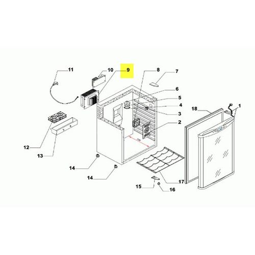BLOC SYSTEME FROID REP-11 POUR REFRIGERATEUR CLIMADIFF - 77040010