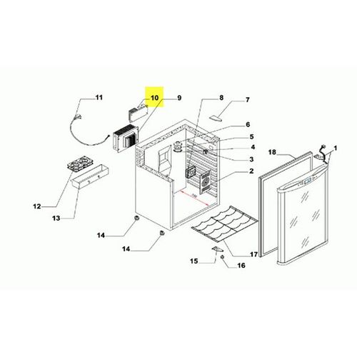 PLATINE ELECTRONIQUE REP-12 POUR REFRIGERATEUR CLIMADIFF - 77040011
