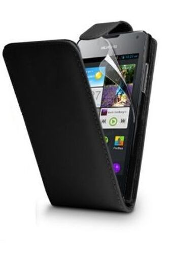 Etui Housse Coque Pochette cuir NOIR pour  Huawei Ascend Y300