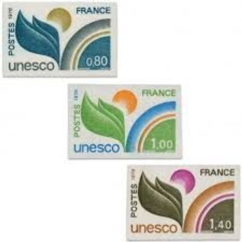 Unesco : Allégorie Série Complète Année 1976 Timbres De Service N° 50 51 52 Yvert Et Tellier Luxe