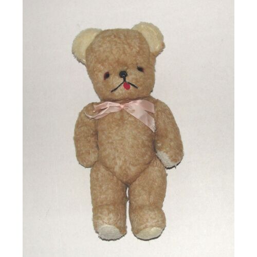Ancien Ours En Peluche Articulée Avec Yeux En Verre Vintage 36cm