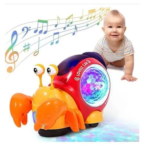 Jouet musical de Bébé, Jouet de Crabe Rampant avec Musique/Lumières LED, Détection Automatique, jouet pour Bébé plus de 12 mois