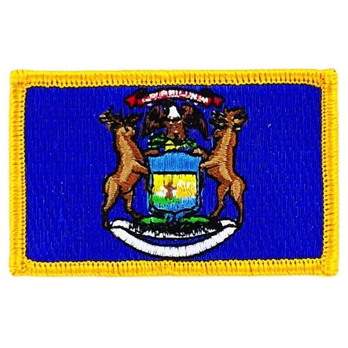 Patch Écusson Brodé Drapeau Michigan  Thermocollant Usa Americain Etats Unis