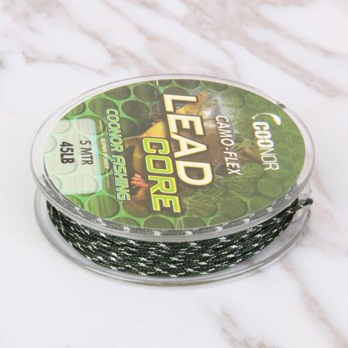 Ligne De Pêche De Carpe Tressée, À Noyau De Plomb, De Camouflage Café,Fil De 5 M, 35/45/55 Lb, En Forme De Cheveux Tissés, Matériel Pour Pêcher,