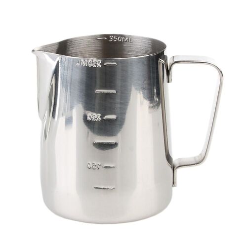 Cruche à lait moussante en acier inoxydable avec échelle mesurant 350ml