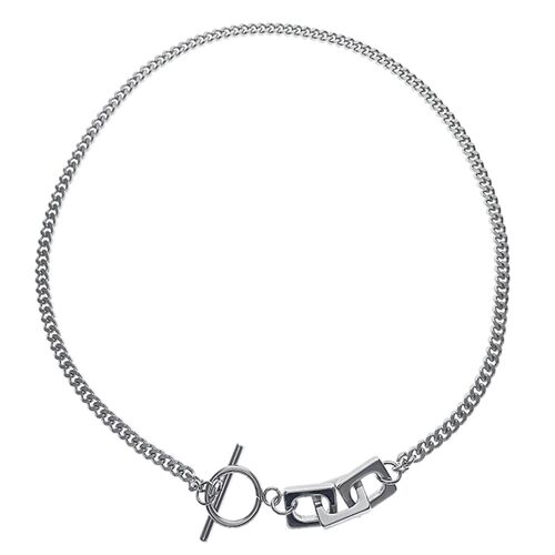Chaîne En Métal De Couleur Argentée Collier Pendentif Carré Ot Fermoir Collier Bijoux Cadeau