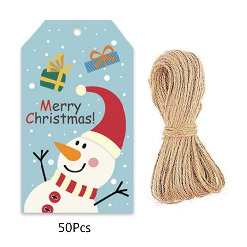 Merry Christmas Tags 50pcs/Pack For Xmas Gift Wrapping Paper Cards Diy Labels