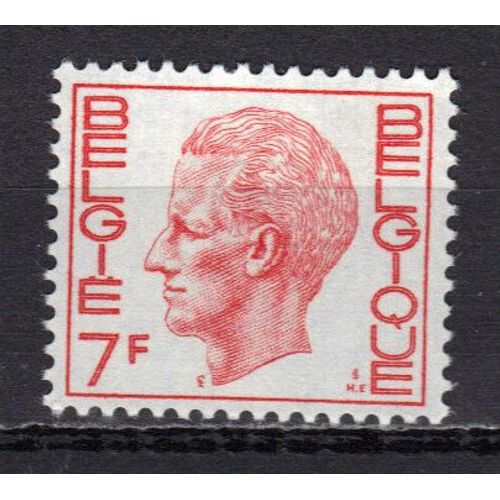 Belgique 1971 : Roi Baudouin 1er - Timbre 7 F. Rouge Neuf **