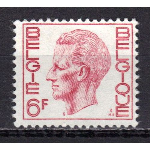 Belgique 1971 : Roi Baudouin 1er - Timbre 6 F. Rouge Neuf **