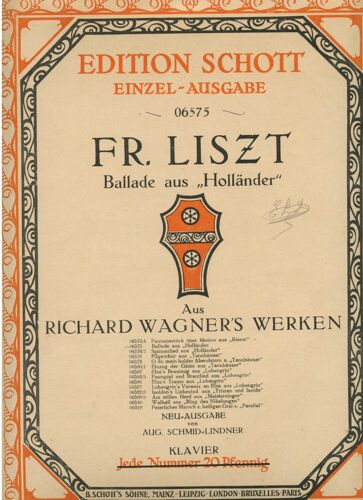 Frans Liszt  Ballade Aus "Hollaender" Aus Richard Wagners Werken