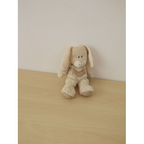 Doudou Lapin Creme Rayé Nicotoy