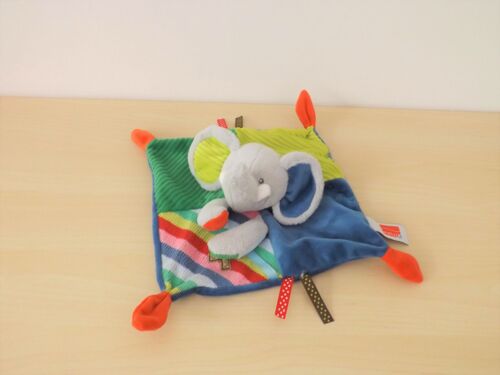 Doudou Éléphant Gris Bleu Multicolore Influx