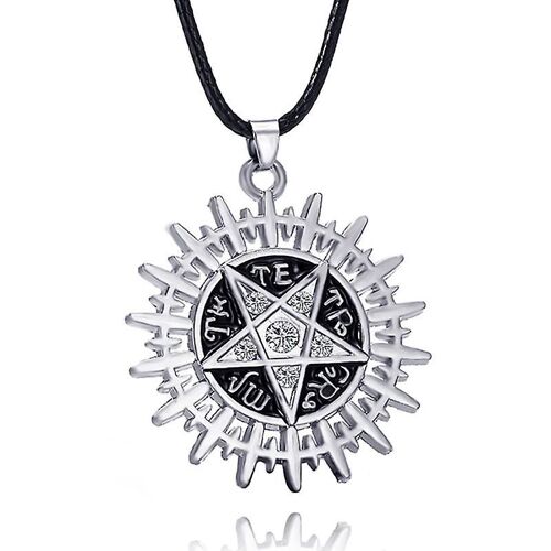 Supernatural Dean Possession Symbol Pentagram Sun Pendentif Collier En Cuir