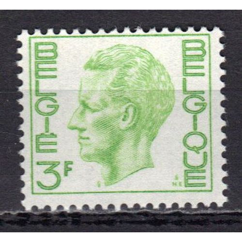 Belgique 1973 : Roi Baudouin 1er - Timbre 3 F. Vert Neuf **