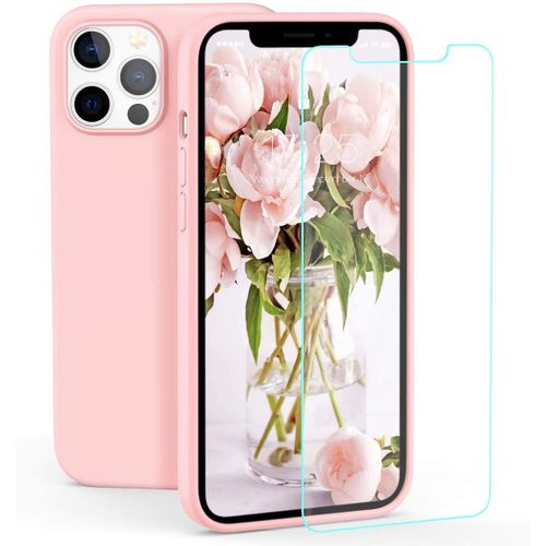 Coque Silicone Rose + Verre Trempe Pour Iphone 13 Pro Little Boutik®