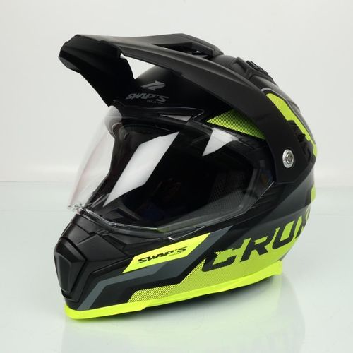 Casque Swaps Enduro S789 Crux Noir Jaune Taille M 57-58cm Pour Moto Neuf