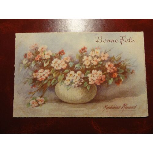 Bonne Fête, Vase Et Fleurs, Madeleine Renault