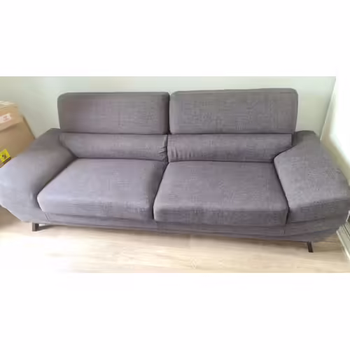 Canapé 3 Places Mathis Tissu Gris Foncé