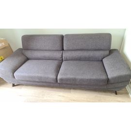 Canapé 3 Places Mathis Tissu Gris Foncé