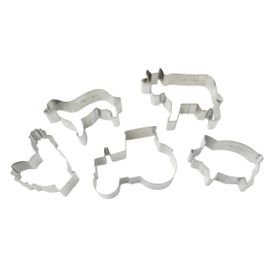 Zenker 7714 Ensemble D'emporte-Pièces Animaux De La Ferme, Poule, Vache, Cochon, Tracteur, Biscuits Maison, Inox, 5 Pii-Ces