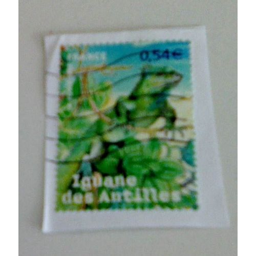 Timbre Oblitere "Iguane Des Antilles"