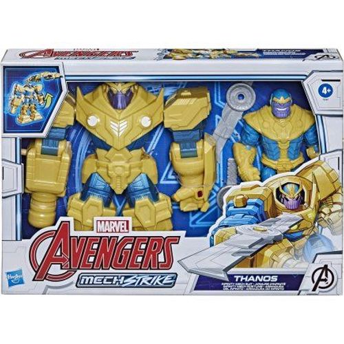 Coffret Figurine Thanos 22.5 Cm Avec Armure D'infinité - Set Avengers Mech Strike + 1 Carte Tigre - Super Heros