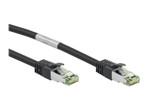 goobay - Câble réseau - RJ-45 (M) pour RJ-45 (M) - 50 cm - SFTP, PiMF - CAT 8.1 - sans halogène, moulé, rond, bloqué - noir